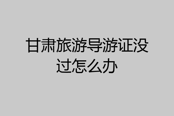 甘肃旅游导游证没过怎么办