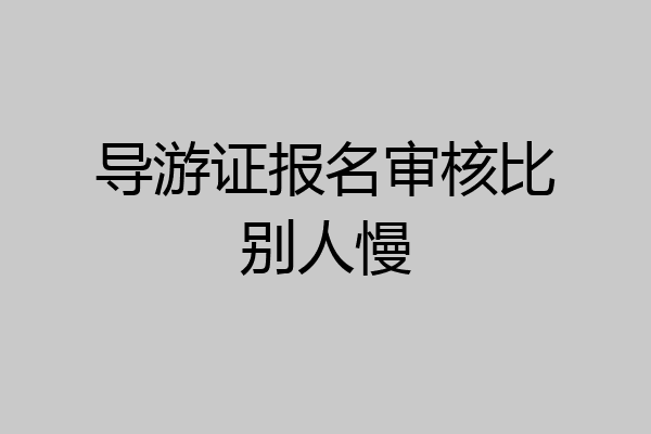 导游证报名审核比别人慢