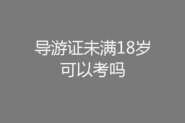 导游证未满18岁可以考吗