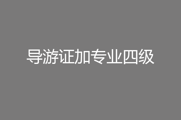 导游证加专业四级