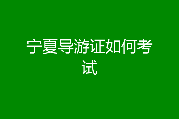 宁夏导游证如何考试