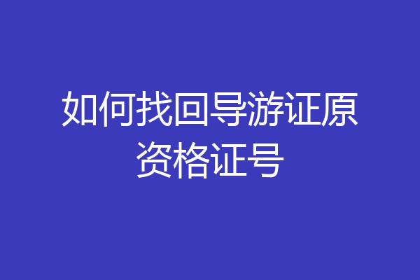 如何找回导游证原资格证号