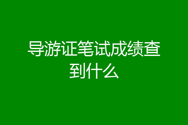 导游证笔试成绩查到什么