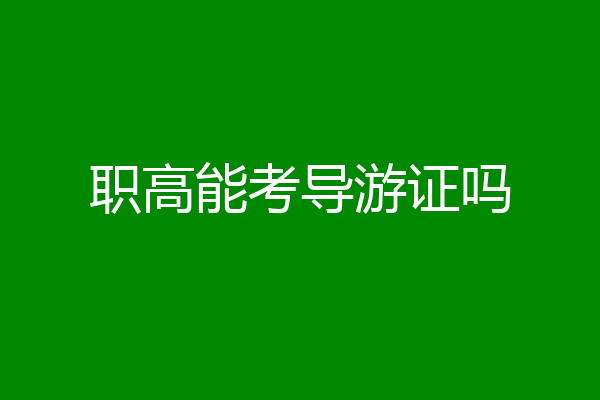 职高能考导游证吗