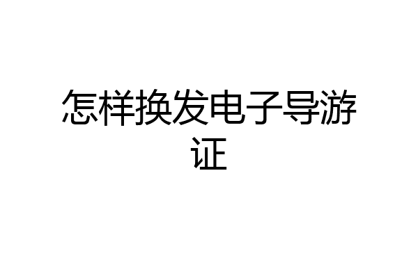 怎样换发电子导游证