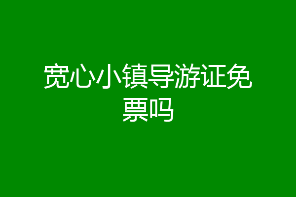 宽心小镇导游证免票吗