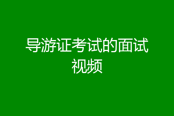 导游证考试的面试视频