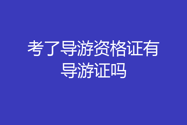 考了导游资格证有导游证吗