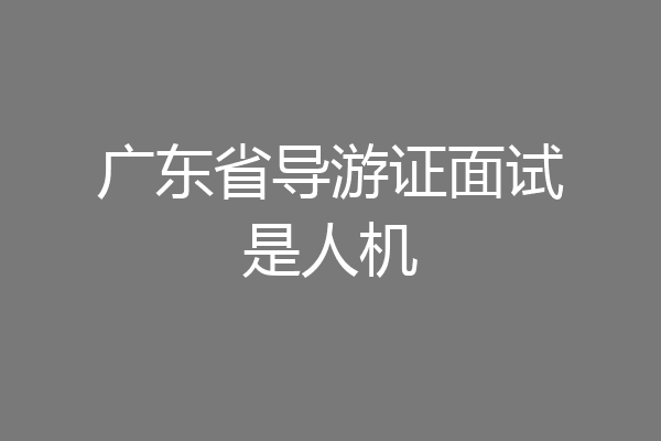 广东省导游证面试是人机