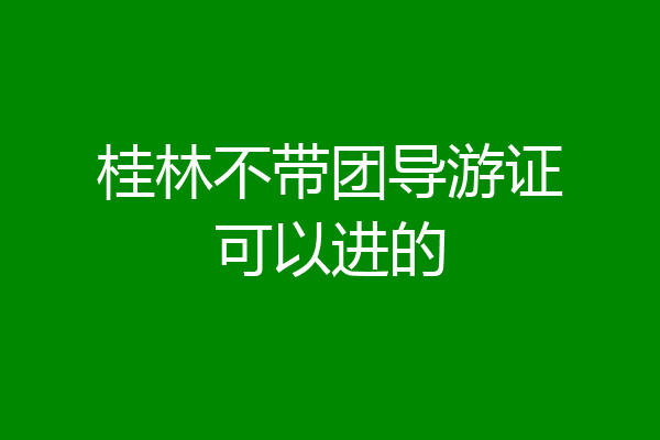 桂林不带团导游证可以进的