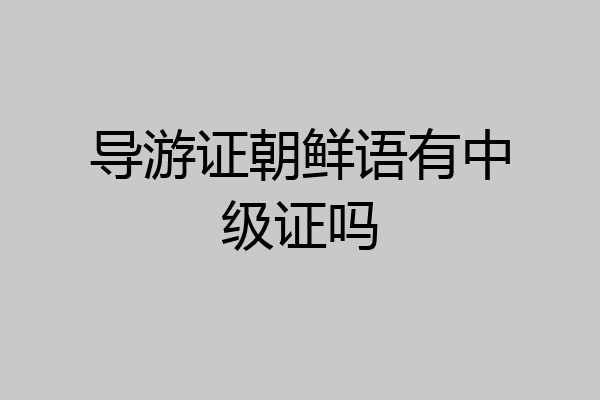 导游证朝鲜语有中级证吗
