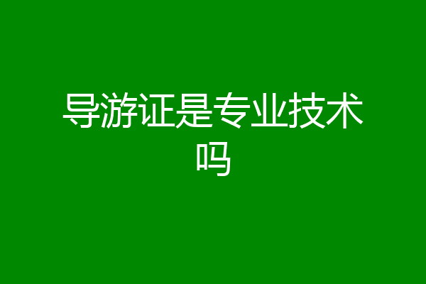导游证是专业技术吗