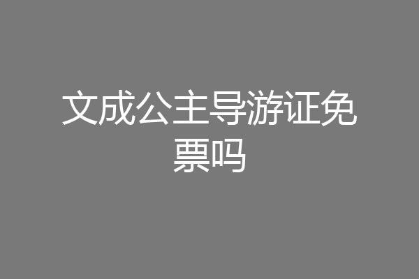 文成公主导游证免票吗