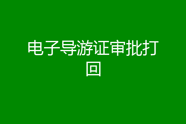 电子导游证审批打回