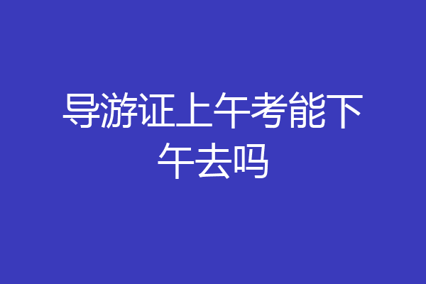 导游证上午考能下午去吗