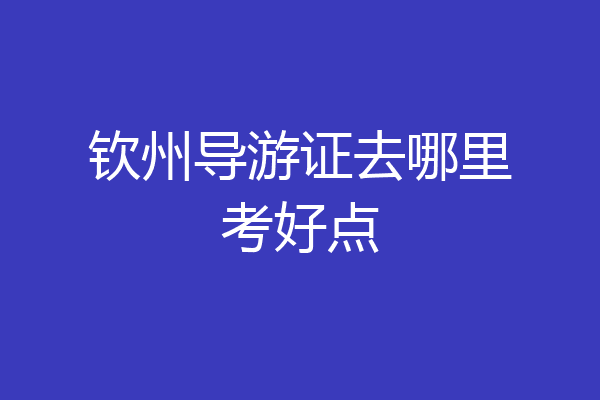 钦州导游证去哪里考好点
