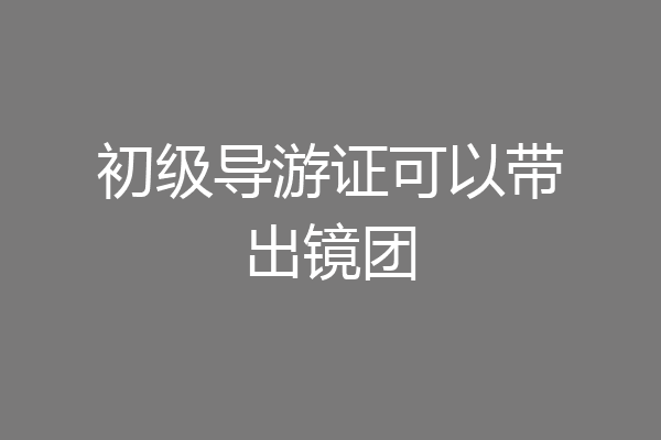 初级导游证可以带出镜团