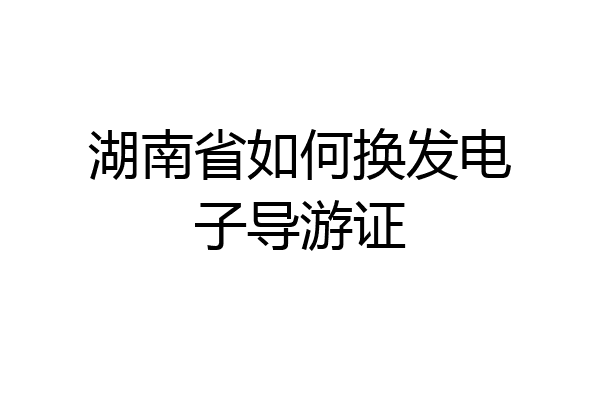 湖南省如何换发电子导游证