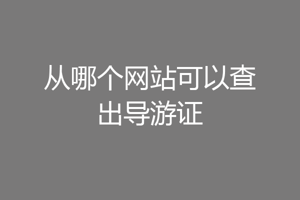 从哪个网站可以查出导游证