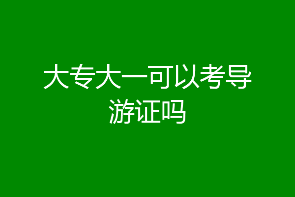 大专大一可以考导游证吗