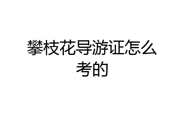 攀枝花导游证怎么考的
