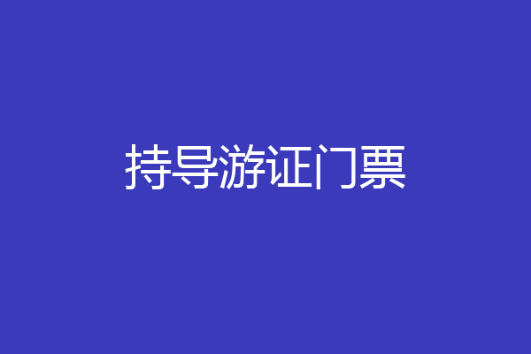 持导游证门票