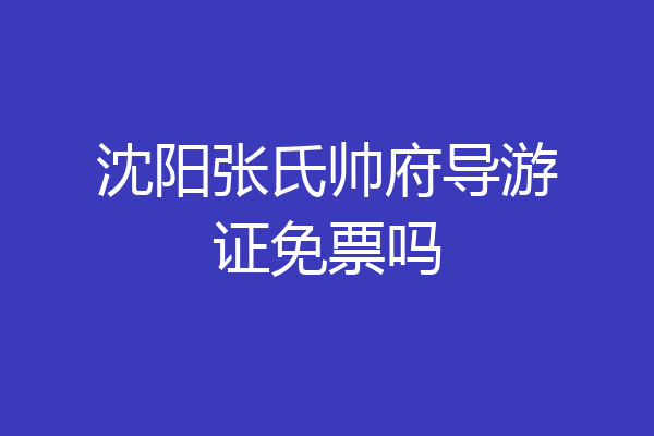 沈阳张氏帅府导游证免票吗