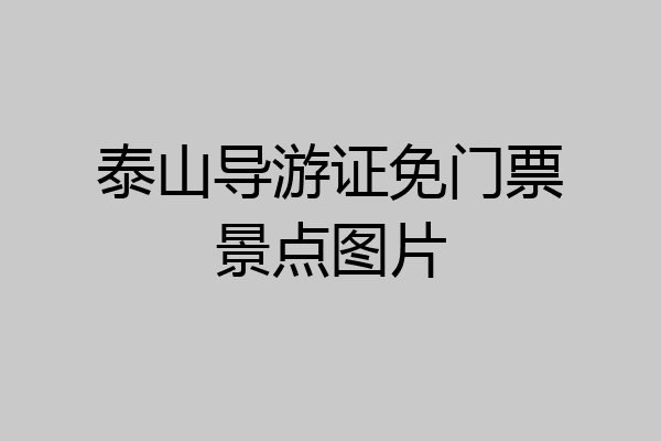 泰山导游证免门票景点图片