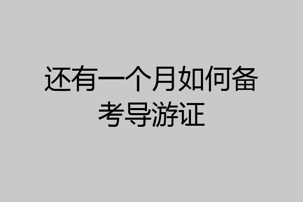 还有一个月如何备考导游证