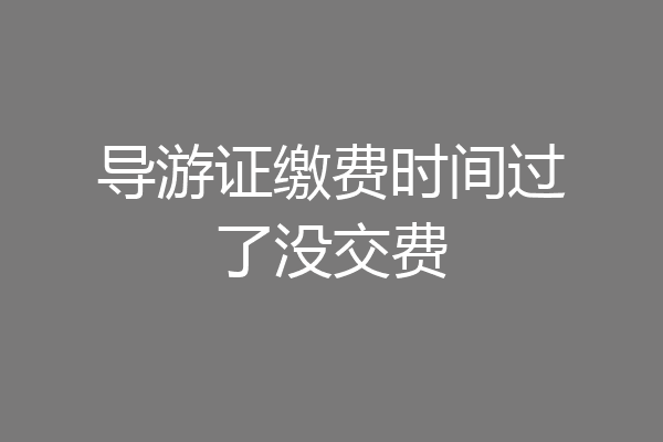 导游证缴费时间过了没交费