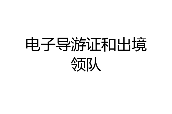 电子导游证和出境领队