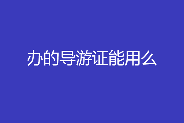 办的导游证能用么