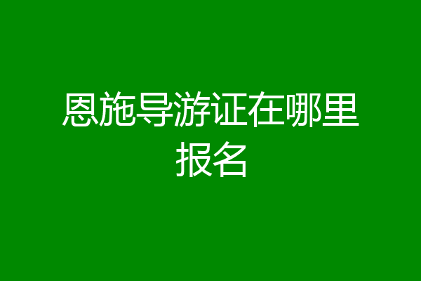 恩施导游证在哪里报名