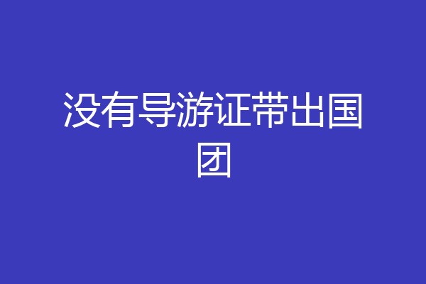 没有导游证带出国团