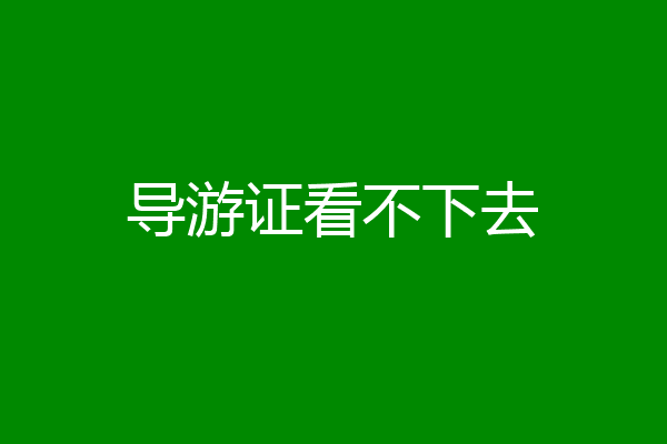 导游证看不下去