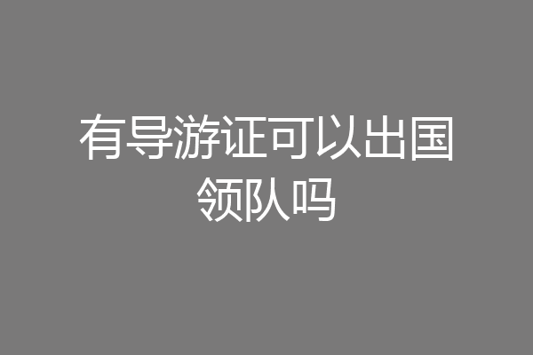 有导游证可以出国领队吗