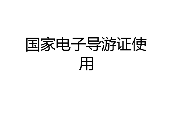 国家电子导游证使用