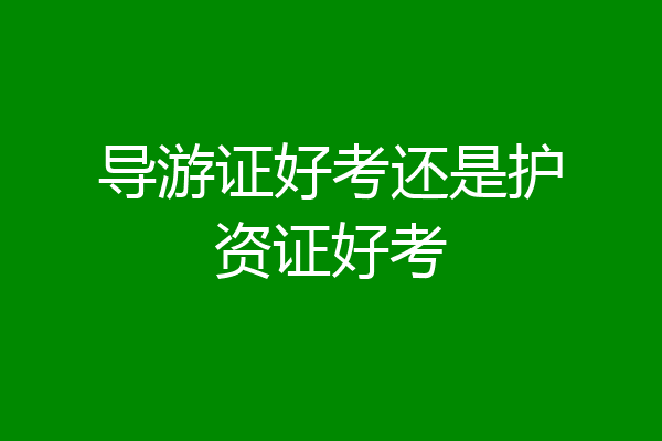 导游证好考还是护资证好考