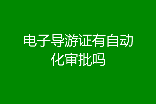 电子导游证有自动化审批吗