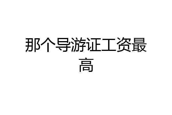 那个导游证工资最高