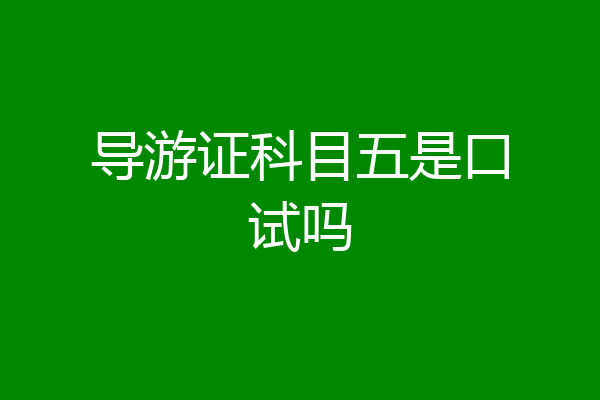 导游证科目五是口试吗