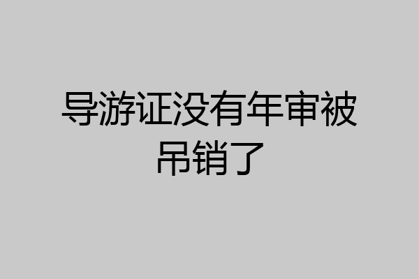 导游证没有年审被吊销了