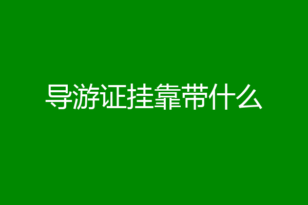 导游证挂靠带什么