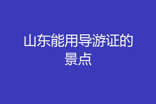 山东能用导游证的景点