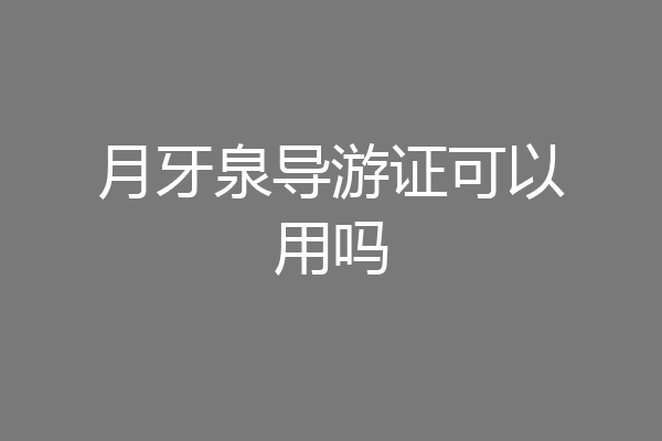 月牙泉导游证可以用吗