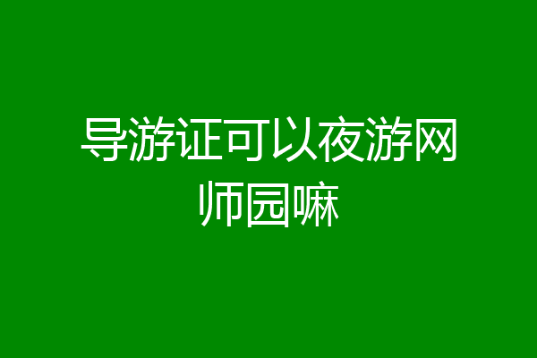 导游证可以夜游网师园嘛