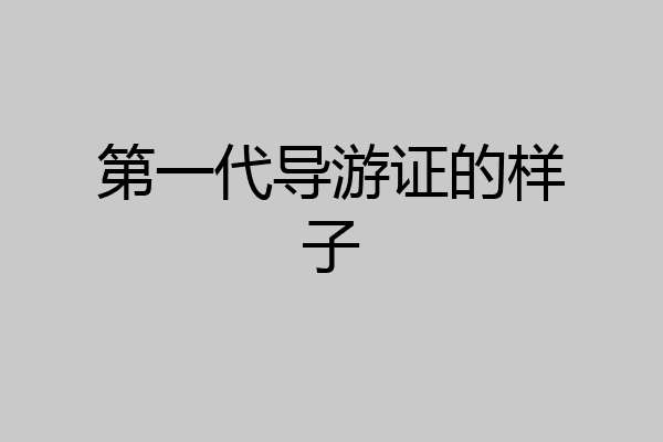 第一代导游证的样子