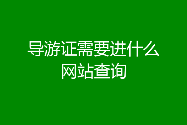 导游证需要进什么网站查询