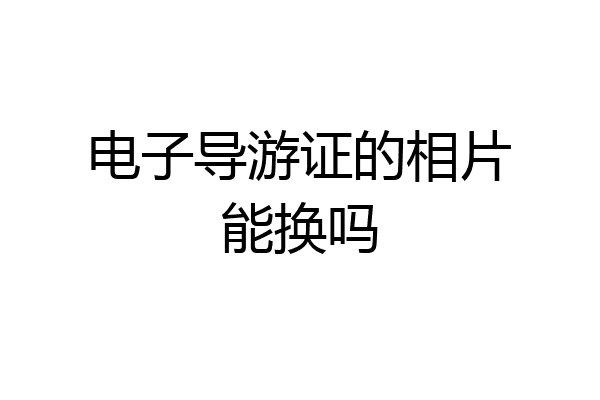 电子导游证的相片能换吗
