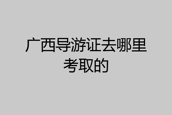 广西导游证去哪里考取的